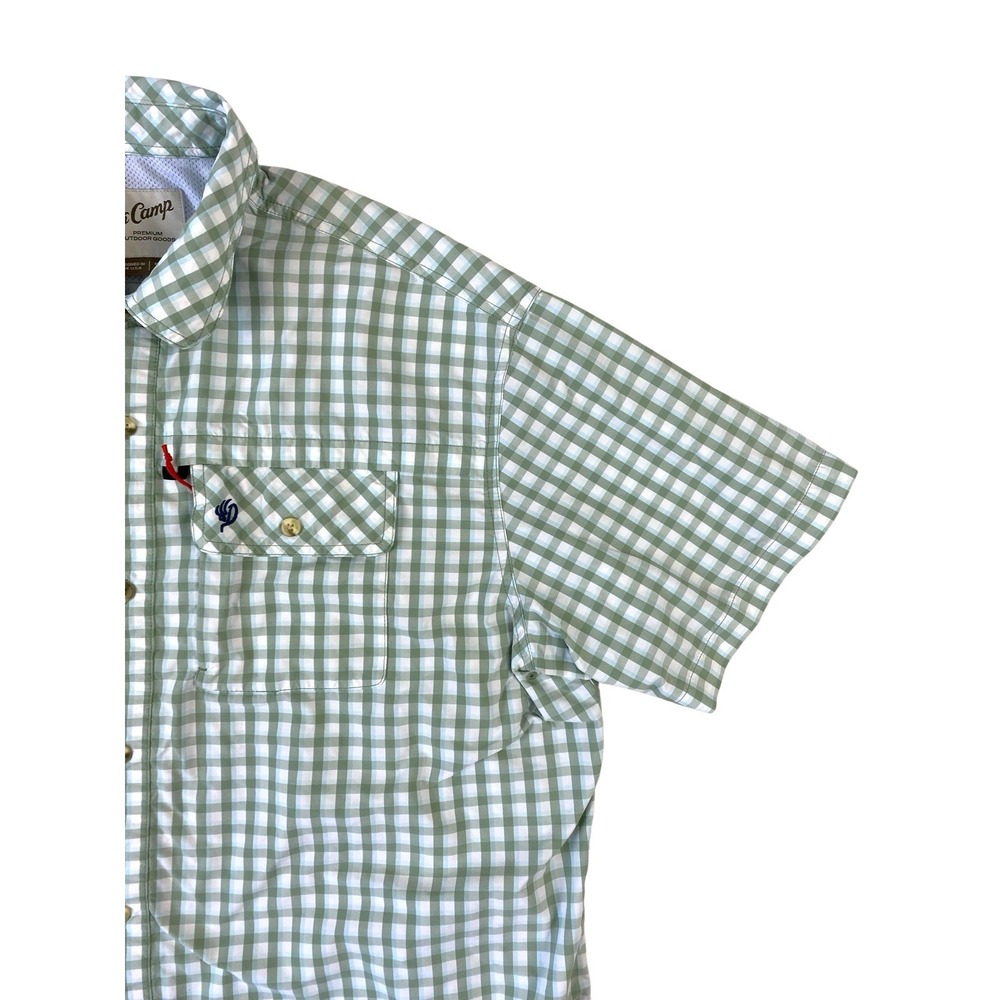 DUCK CAMP Mens Lightweight Short Sleeve Hunting Shirt 2XL Green Vented Nylon Zip - Picture 14 of 16